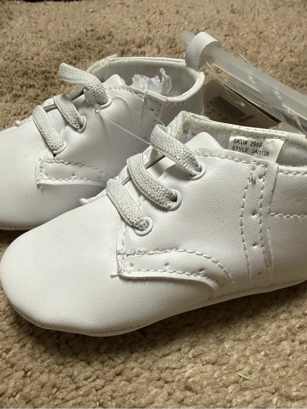 Kids White Lace-Up Baby Shoes
